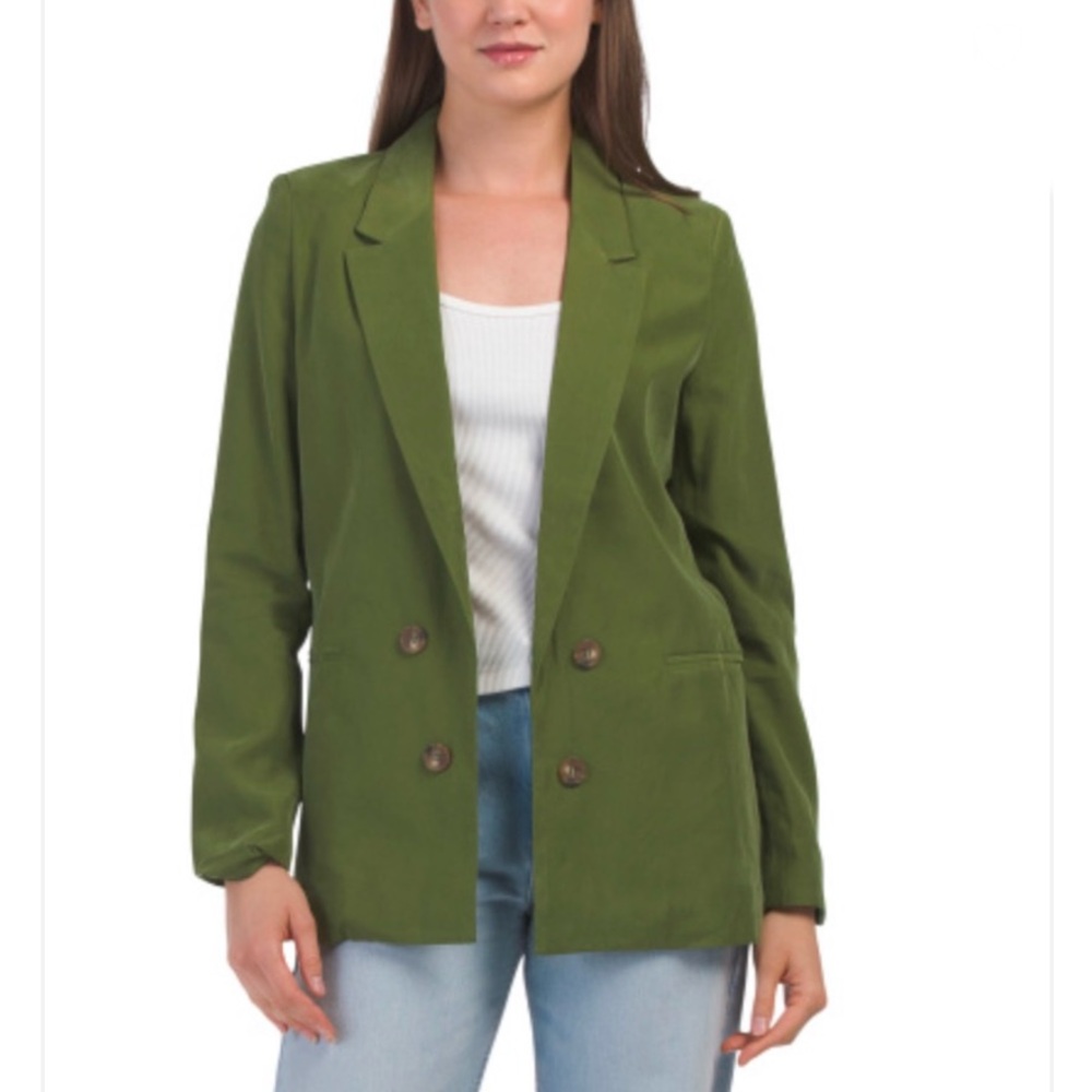 New Anthropologie Autres Filles Green Long Blazer XS